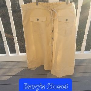🍑 CURVY Mid Rise Cotton Cargo Mid skirtsz20w